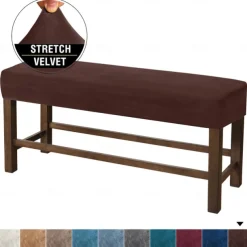 Velvet Elastic All-Inclusive Ultra Soft Bench Cover - Home Fabric Bench Cover - Stretchable and Durable - Perfect for Adding Comfort and Style to Your Bench - Easy to Install and Clean