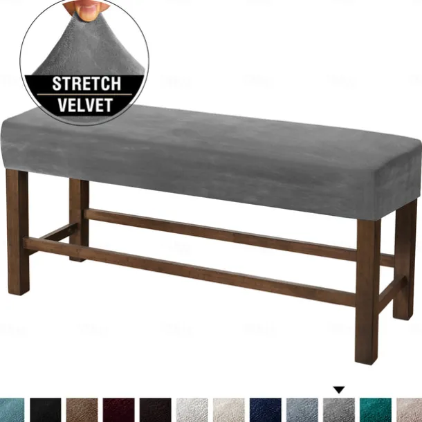 Velvet Elastic All-Inclusive Ultra Soft Bench Cover - Home Fabric Bench Cover - Stretchable and Durable - Perfect for Adding Comfort and Style to Your Bench - Easy to Install and Clean
