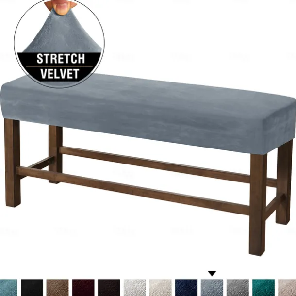 Velvet Elastic All-Inclusive Ultra Soft Bench Cover - Home Fabric Bench Cover - Stretchable and Durable - Perfect for Adding Comfort and Style to Your Bench - Easy to Install and Clean