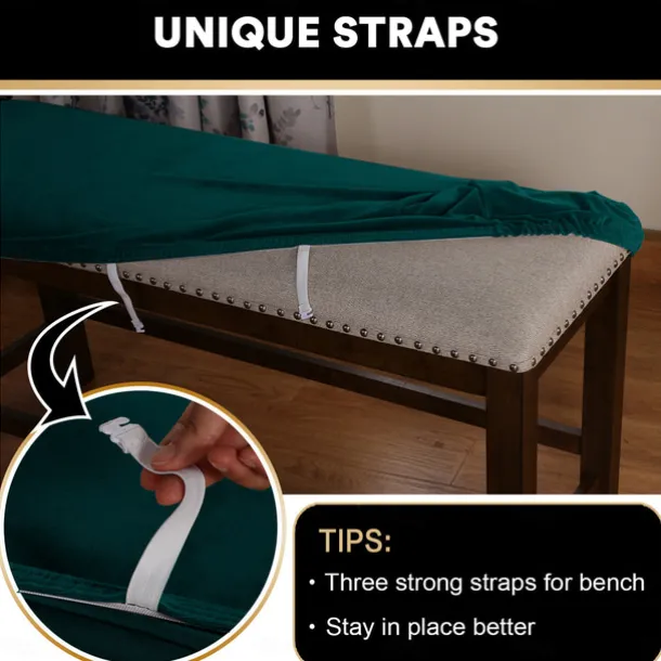 Velvet Elastic All-Inclusive Ultra Soft Bench Cover - Home Fabric Bench Cover - Stretchable and Durable - Perfect for Adding Comfort and Style to Your Bench - Easy to Install and Clean