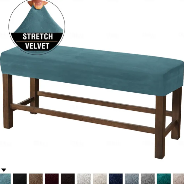 Velvet Elastic All-Inclusive Ultra Soft Bench Cover - Home Fabric Bench Cover - Stretchable and Durable - Perfect for Adding Comfort and Style to Your Bench - Easy to Install and Clean