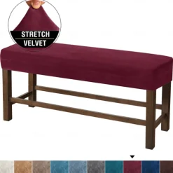 Velvet Elastic All-Inclusive Ultra Soft Bench Cover - Home Fabric Bench Cover - Stretchable and Durable - Perfect for Adding Comfort and Style to Your Bench - Easy to Install and Clean