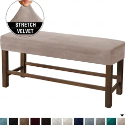 Velvet Elastic All-Inclusive Ultra Soft Bench Cover - Home Fabric Bench Cover - Stretchable and Durable - Perfect for Adding Comfort and Style to Your Bench - Easy to Install and Clean