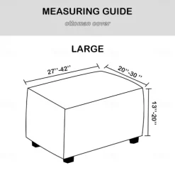 Velvet Ottoman Cover Rectangle,Storage Ottoman Slipcover Thick Stretchable Footrest Stool Covers with Elastic Band