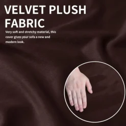 Velvet Ottoman Cover Rectangle,Storage Ottoman Slipcover Thick Stretchable Footrest Stool Covers with Elastic Band