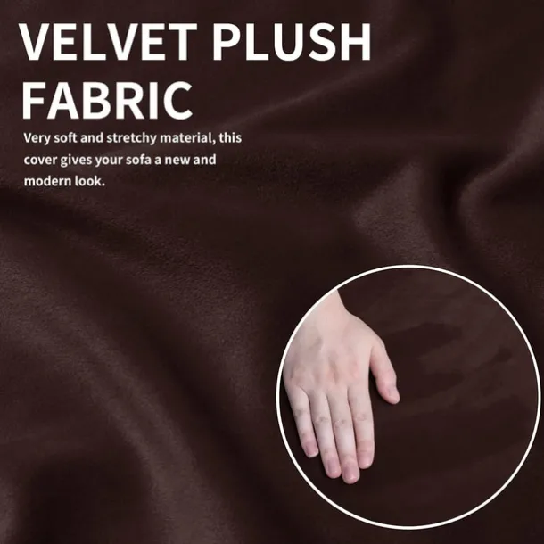 Velvet Ottoman Cover Rectangle,Storage Ottoman Slipcover Thick Stretchable Footrest Stool Covers with Elastic Band