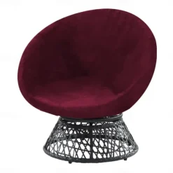 Velvet Round Saucer Chair Cover, Moon Chair Slipcovers 1 Piece Stretch Removable Moon Chair Cover with Elastic Bottom for Living Room