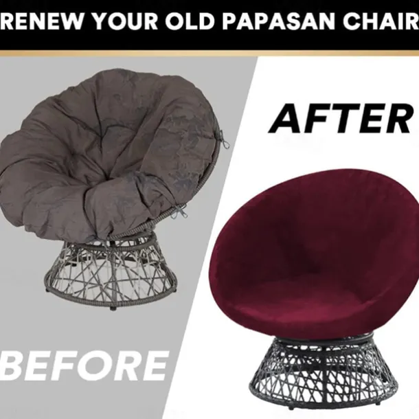 Velvet Round Saucer Chair Cover, Moon Chair Slipcovers 1 Piece Stretch Removable Moon Chair Cover with Elastic Bottom for Living Room