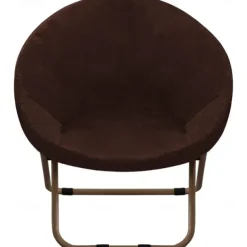 Velvet Round Saucer Chair Cover, Moon Chair Slipcovers 1 Piece Stretch Removable Moon Chair Cover with Elastic Bottom for Living Room