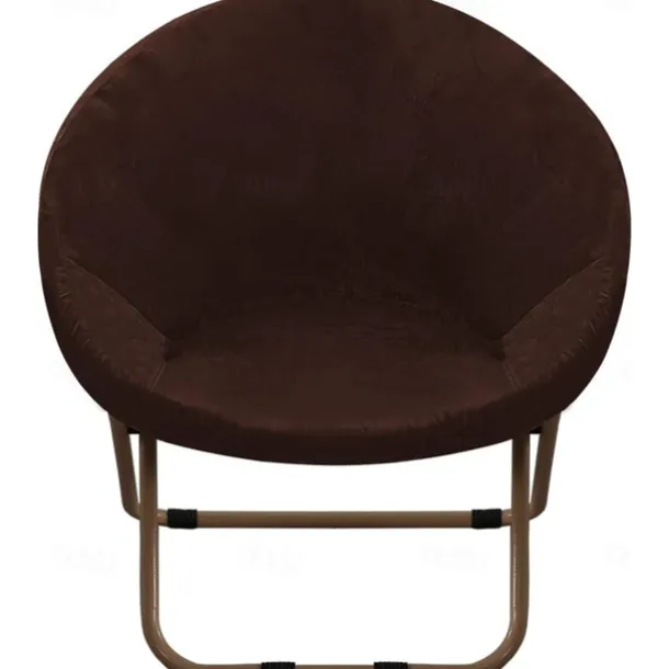 Velvet Round Saucer Chair Cover, Moon Chair Slipcovers 1 Piece Stretch Removable Moon Chair Cover with Elastic Bottom for Living Room