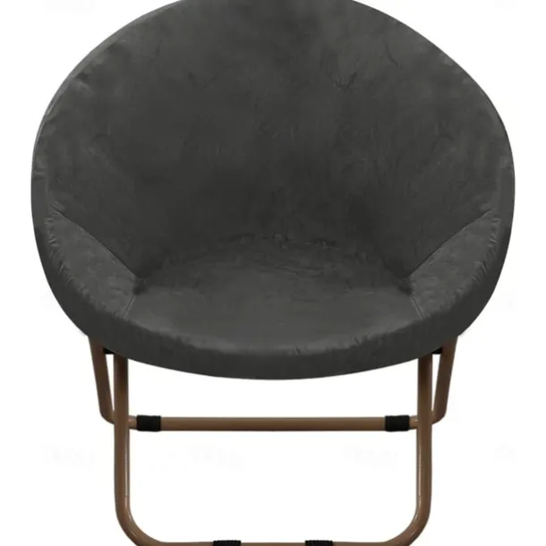 Velvet Round Saucer Chair Cover, Moon Chair Slipcovers 1 Piece Stretch Removable Moon Chair Cover with Elastic Bottom for Living Room