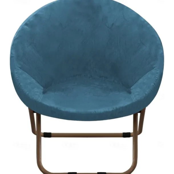 Velvet Round Saucer Chair Cover, Moon Chair Slipcovers 1 Piece Stretch Removable Moon Chair Cover with Elastic Bottom for Living Room