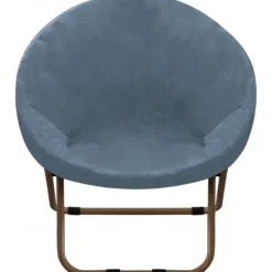 Velvet Round Saucer Chair Cover, Moon Chair Slipcovers 1 Piece Stretch Removable Moon Chair Cover with Elastic Bottom for Living Room