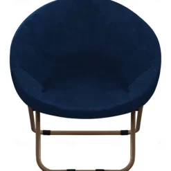 Velvet Round Saucer Chair Cover, Moon Chair Slipcovers 1 Piece Stretch Removable Moon Chair Cover with Elastic Bottom for Living Room