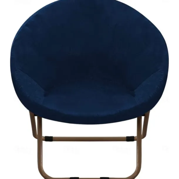 Velvet Round Saucer Chair Cover, Moon Chair Slipcovers 1 Piece Stretch Removable Moon Chair Cover with Elastic Bottom for Living Room