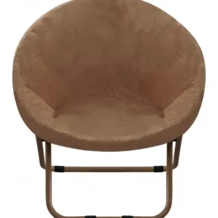 Velvet Round Saucer Chair Cover, Moon Chair Slipcovers 1 Piece Stretch Removable Moon Chair Cover with Elastic Bottom for Living Room