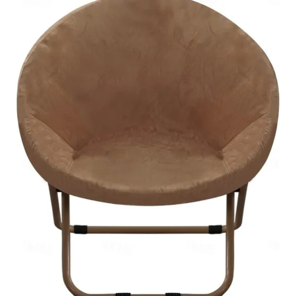 Velvet Round Saucer Chair Cover, Moon Chair Slipcovers 1 Piece Stretch Removable Moon Chair Cover with Elastic Bottom for Living Room