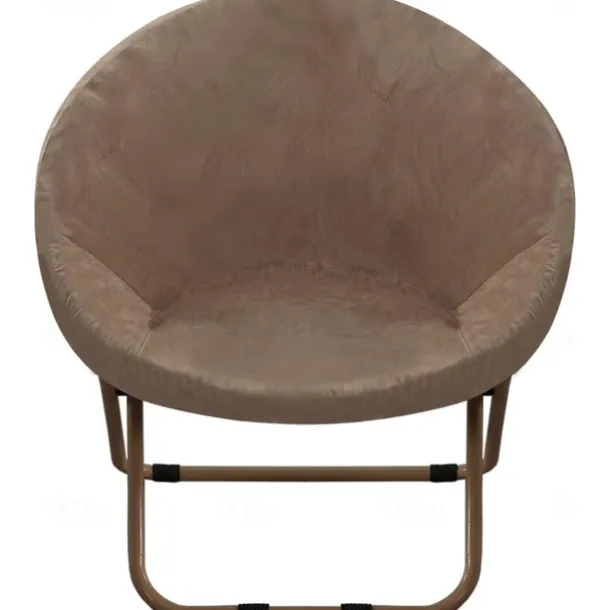 Velvet Round Saucer Chair Cover, Moon Chair Slipcovers 1 Piece Stretch Removable Moon Chair Cover with Elastic Bottom for Living Room