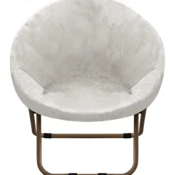 Velvet Round Saucer Chair Cover, Moon Chair Slipcovers 1 Piece Stretch Removable Moon Chair Cover with Elastic Bottom for Living Room