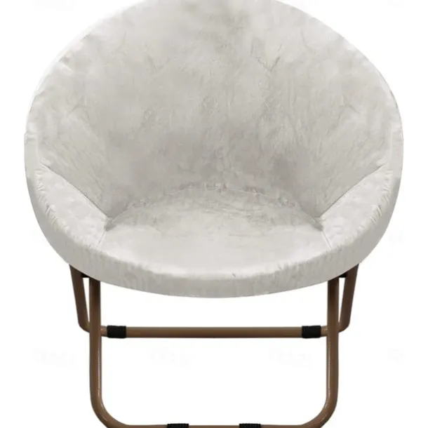 Velvet Round Saucer Chair Cover, Moon Chair Slipcovers 1 Piece Stretch Removable Moon Chair Cover with Elastic Bottom for Living Room