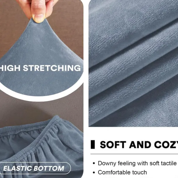 Velvet Round Saucer Chair Cover, Moon Chair Slipcovers 1 Piece Stretch Removable Moon Chair Cover with Elastic Bottom for Living Room