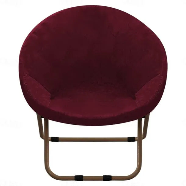 Velvet Round Saucer Chair Cover, Moon Chair Slipcovers 1 Piece Stretch Removable Moon Chair Cover with Elastic Bottom for Living Room