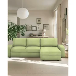 Velvet Sofa Cover 3 Seater 4 Seater with Armrests L Shaped Solid Color Quilted Velvet Slipcovers KIVcover LITB PRIME cover