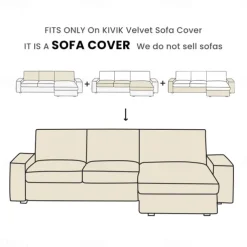 Velvet Sofa Cover 3 Seater 4 Seater with Armrests L Shaped Solid Color Quilted Velvet Slipcovers KIVcover LITB PRIME cover