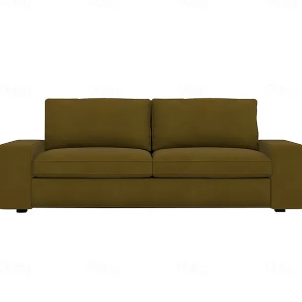 Velvet Sofa Cover of 3-Seater Slipcovers Solid Color Quilted Velvet KIVcover LITB PRIME cover