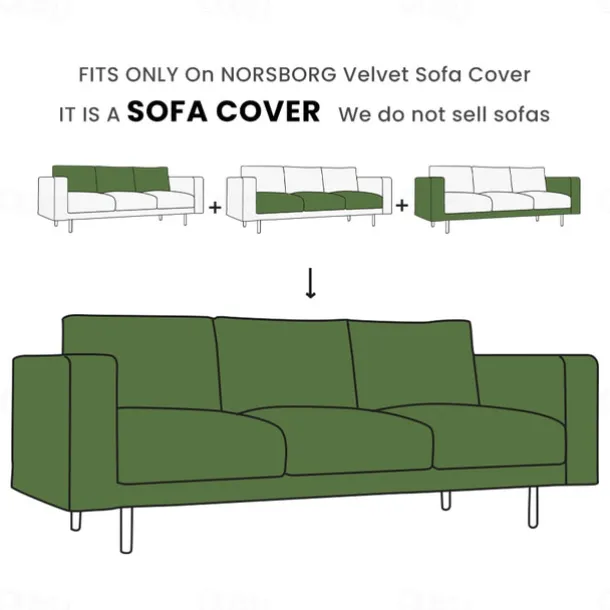 Velvet Sofa Cover Solid Color Quilted Velvet Slipcovers NORSBcover LITB PRIME cover