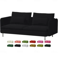Velvet Sofa Cover Solid Color with Armrests Machine Washable and Dryable Velvet Slipcovers SODERcover LITB PRIME cover