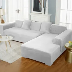 Velvet Sofa Slipcover Burgundy Stretch Couch Covers for Cushion Couch Thick Soft Sofa Cover Washable Furniture Protector, Couch Covers for Dogs, Form Fit Couch Slipcover