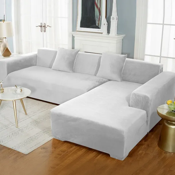 Velvet Sofa Slipcover Burgundy Stretch Couch Covers for Cushion Couch Thick Soft Sofa Cover Washable Furniture Protector, Couch Covers for Dogs, Form Fit Couch Slipcover