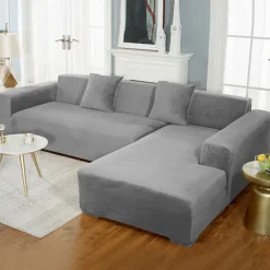 Velvet Sofa Slipcover Burgundy Stretch Couch Covers for Cushion Couch Thick Soft Sofa Cover Washable Furniture Protector, Couch Covers for Dogs, Form Fit Couch Slipcover