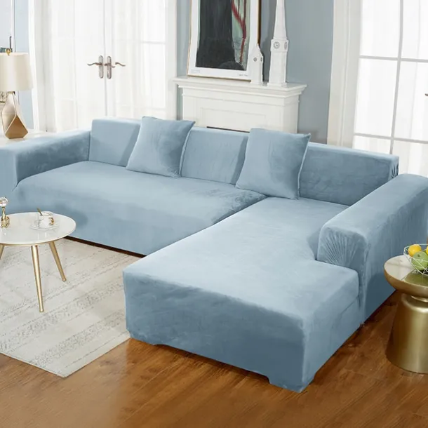 Velvet Sofa Slipcover Burgundy Stretch Couch Covers for Cushion Couch Thick Soft Sofa Cover Washable Furniture Protector, Couch Covers for Dogs, Form Fit Couch Slipcover