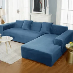 Velvet Sofa Slipcover Burgundy Stretch Couch Covers for Cushion Couch Thick Soft Sofa Cover Washable Furniture Protector, Couch Covers for Dogs, Form Fit Couch Slipcover