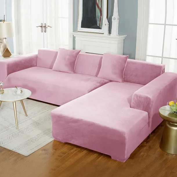 Velvet Sofa Slipcover Burgundy Stretch Couch Covers for Cushion Couch Thick Soft Sofa Cover Washable Furniture Protector, Couch Covers for Dogs, Form Fit Couch Slipcover