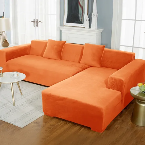 Velvet Sofa Slipcover Burgundy Stretch Couch Covers for Cushion Couch Thick Soft Sofa Cover Washable Furniture Protector, Couch Covers for Dogs, Form Fit Couch Slipcover