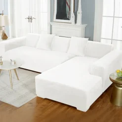 Velvet Sofa Slipcover Burgundy Stretch Couch Covers for Cushion Couch Thick Soft Sofa Cover Washable Furniture Protector, Couch Covers for Dogs, Form Fit Couch Slipcover