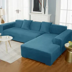 Velvet Sofa Slipcover Burgundy Stretch Couch Covers for Cushion Couch Thick Soft Sofa Cover Washable Furniture Protector, Couch Covers for Dogs, Form Fit Couch Slipcover