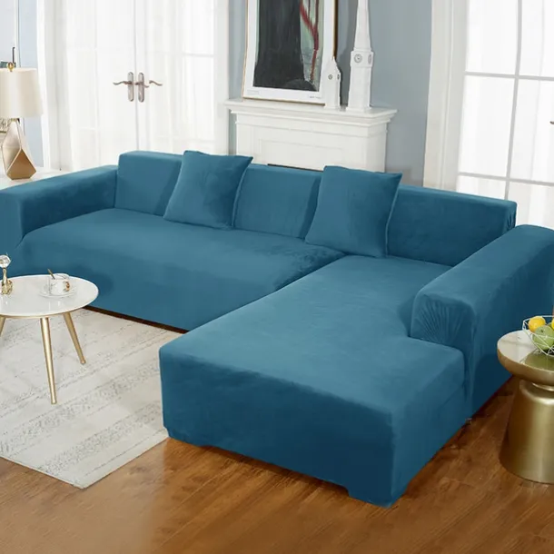 Velvet Sofa Slipcover Burgundy Stretch Couch Covers for Cushion Couch Thick Soft Sofa Cover Washable Furniture Protector, Couch Covers for Dogs, Form Fit Couch Slipcover