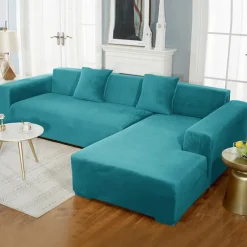 Velvet Sofa Slipcover Burgundy Stretch Couch Covers for Cushion Couch Thick Soft Sofa Cover Washable Furniture Protector, Couch Covers for Dogs, Form Fit Couch Slipcover