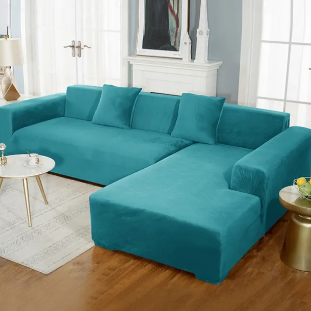 Velvet Sofa Slipcover Burgundy Stretch Couch Covers for Cushion Couch Thick Soft Sofa Cover Washable Furniture Protector, Couch Covers for Dogs, Form Fit Couch Slipcover