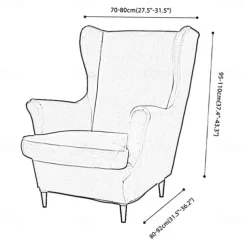 Velvet Stretch Wingback Chair Cover Spandex Arm Chair Cover Wing Chair Slipcovers Sofa Cover for Dogs Pet, Washable Couch Furniture Protector