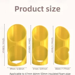 Versatile 3-Pack Plastic Pipe Insulation Cutter Set - Easy Cut Foam Tool for 41mm, 46mm, 53mm Pipes - Residential, Industrial & Commercial Insulation