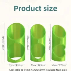 Versatile 3-Pack Plastic Pipe Insulation Cutter Set - Easy Cut Foam Tool for 41mm, 46mm, 53mm Pipes - Residential, Industrial & Commercial Insulation