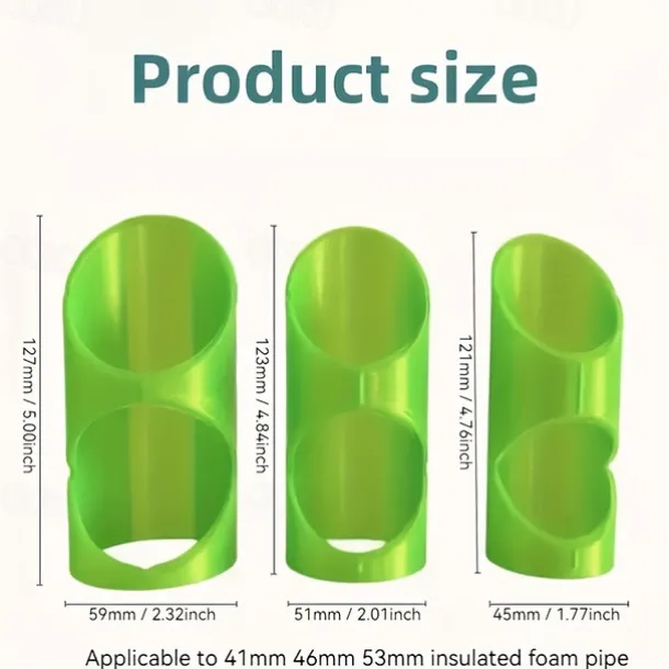 Versatile 3-Pack Plastic Pipe Insulation Cutter Set - Easy Cut Foam Tool for 41mm, 46mm, 53mm Pipes - Residential, Industrial & Commercial Insulation