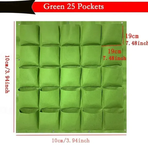 Vertical Hanging Wall, Growing Bag Green Planting Bags, Gardening Vegetable Seedling Living Garden Bag Home Supplies 18/25/36/49/64/72 Pockets