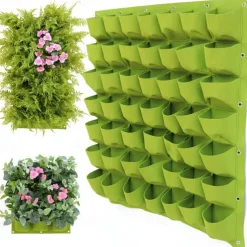 Vertical Hanging Wall, Growing Bag Green Planting Bags, Gardening Vegetable Seedling Living Garden Bag Home Supplies 18/25/36/49/64/72 Pockets