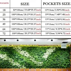 Vertical Hanging Wall, Growing Bag Green Planting Bags, Gardening Vegetable Seedling Living Garden Bag Home Supplies 18/25/36/49/64/72 Pockets